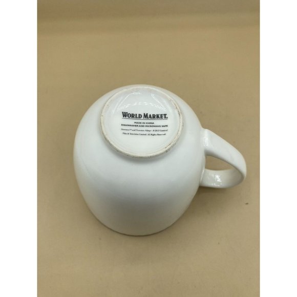 2013 Downton Abbey Coffee Mug World Market Highclere Castle Gold 4” - Picture 5 of 10